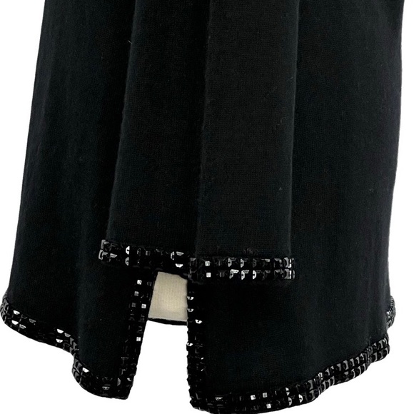 INC Silk/Angora Blend V-Neck Black Tunic with Black Gem Embellishments. Size S - Picture 9 of 13